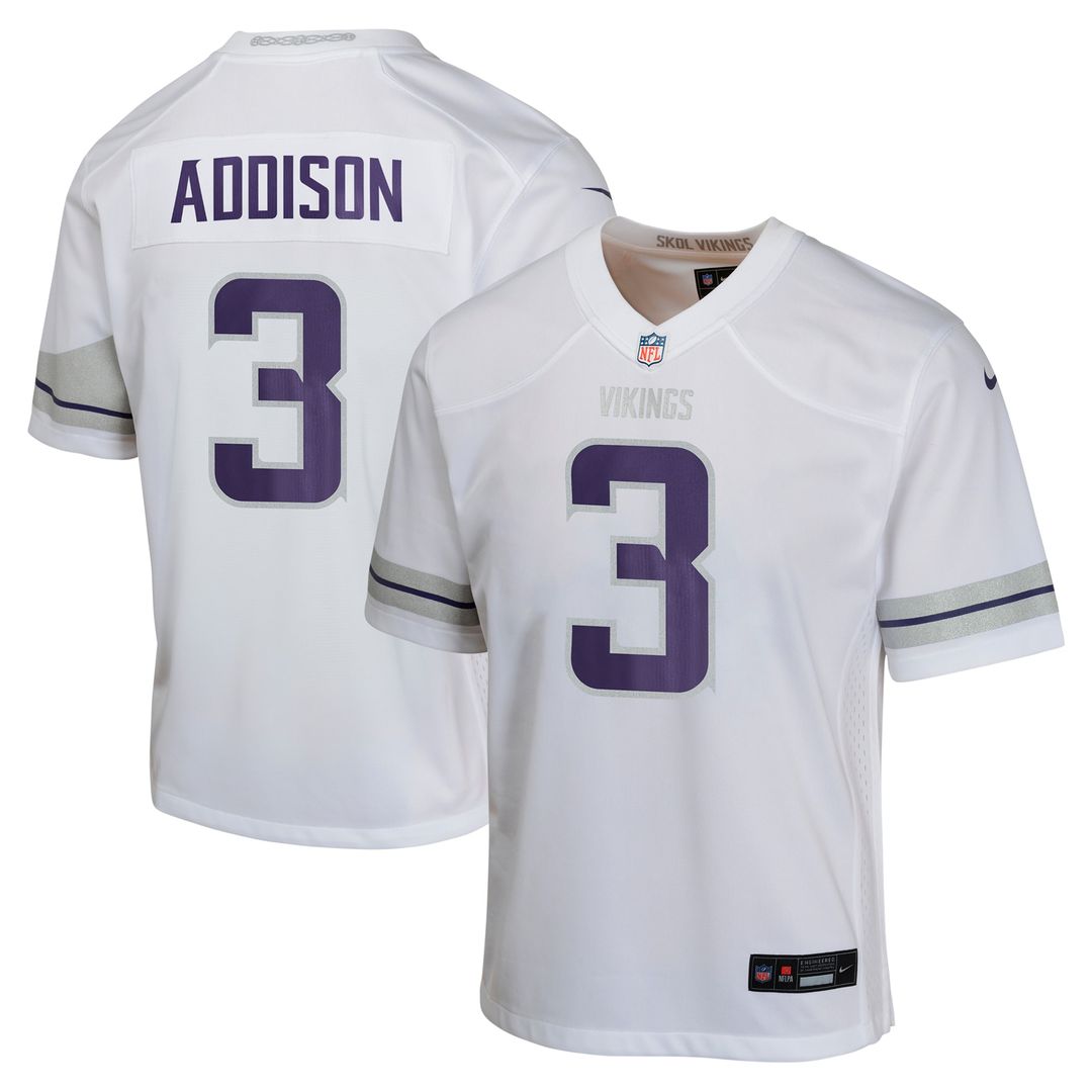 Jordan Addison Minnesota Vikings Nike Youth Game Jersey - White