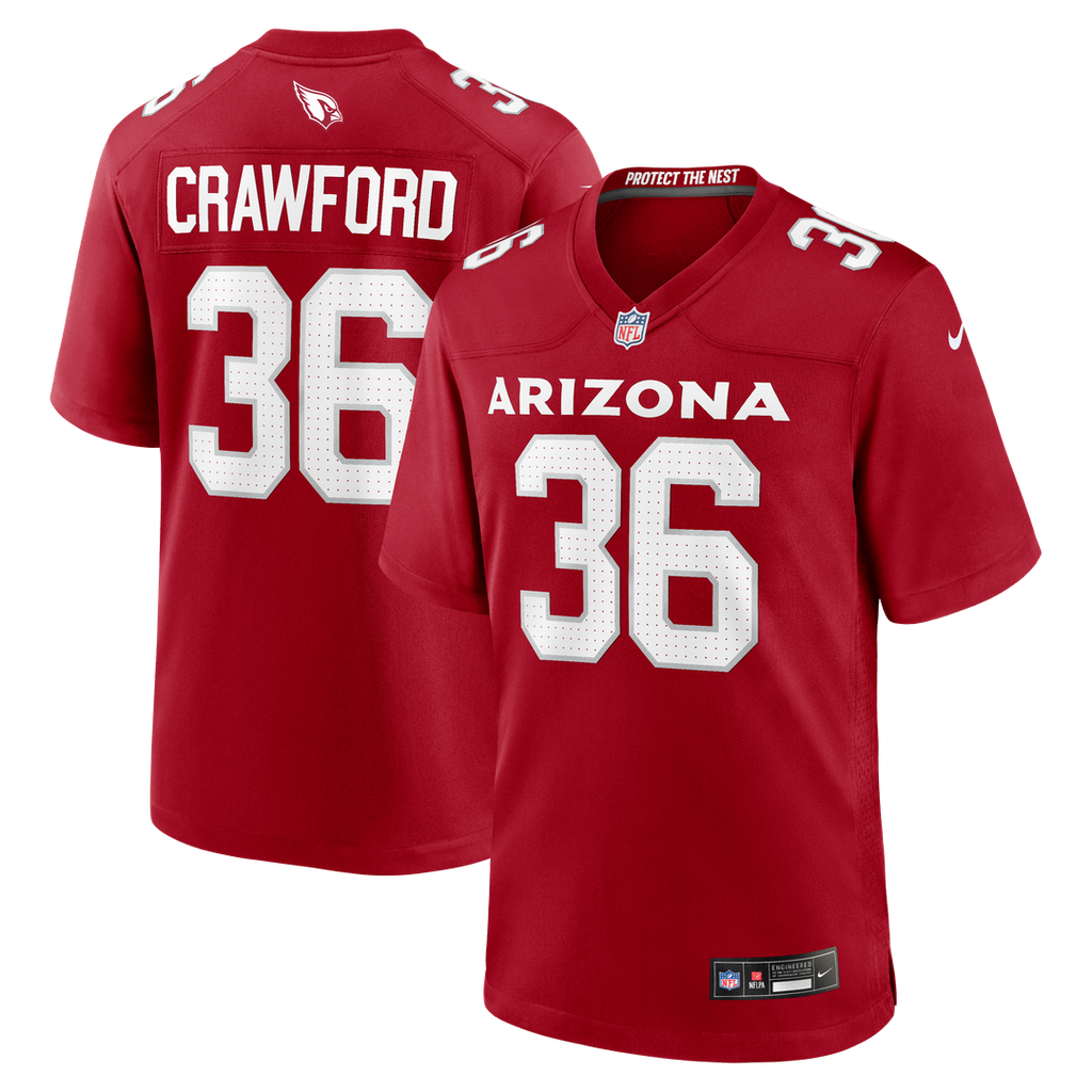 Kitan Crawford Arizona Cardinals Nike Team Game Jersey -  Cardinal