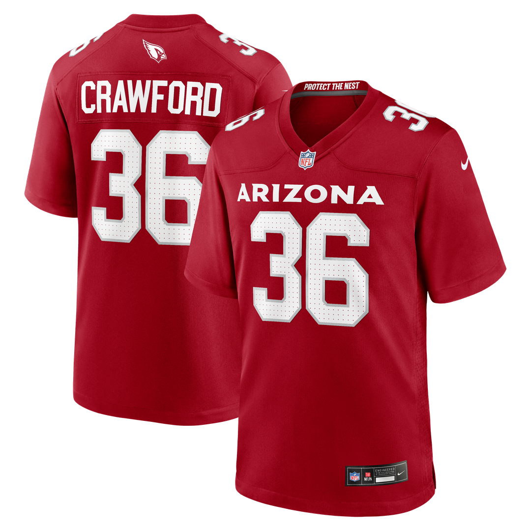 Kitan Crawford Arizona Cardinals Nike Team Game Jersey -  Cardinal