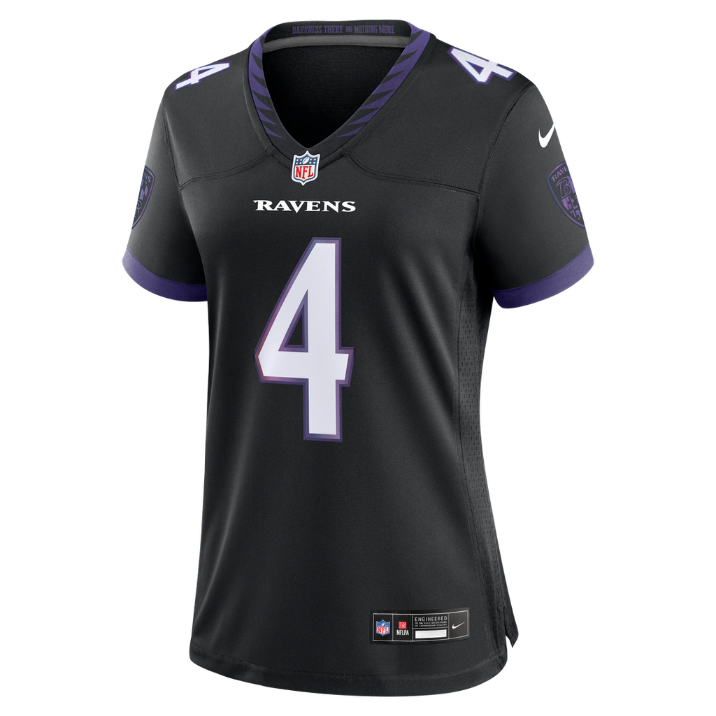 Zay Flowers Baltimore Ravens Nike Women's Alternate Game Jersey - Black