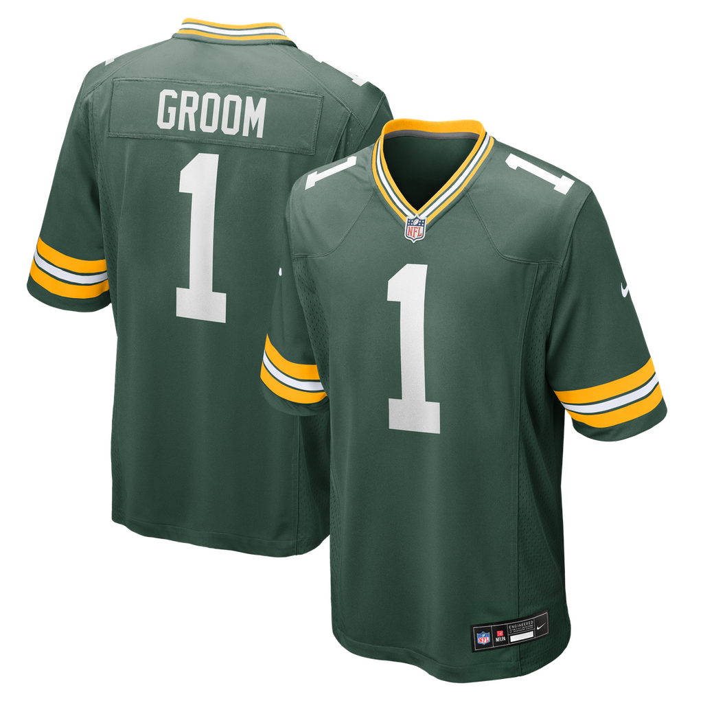 Number 1 Groom Green Bay Packers Nike Game Jersey - Green
