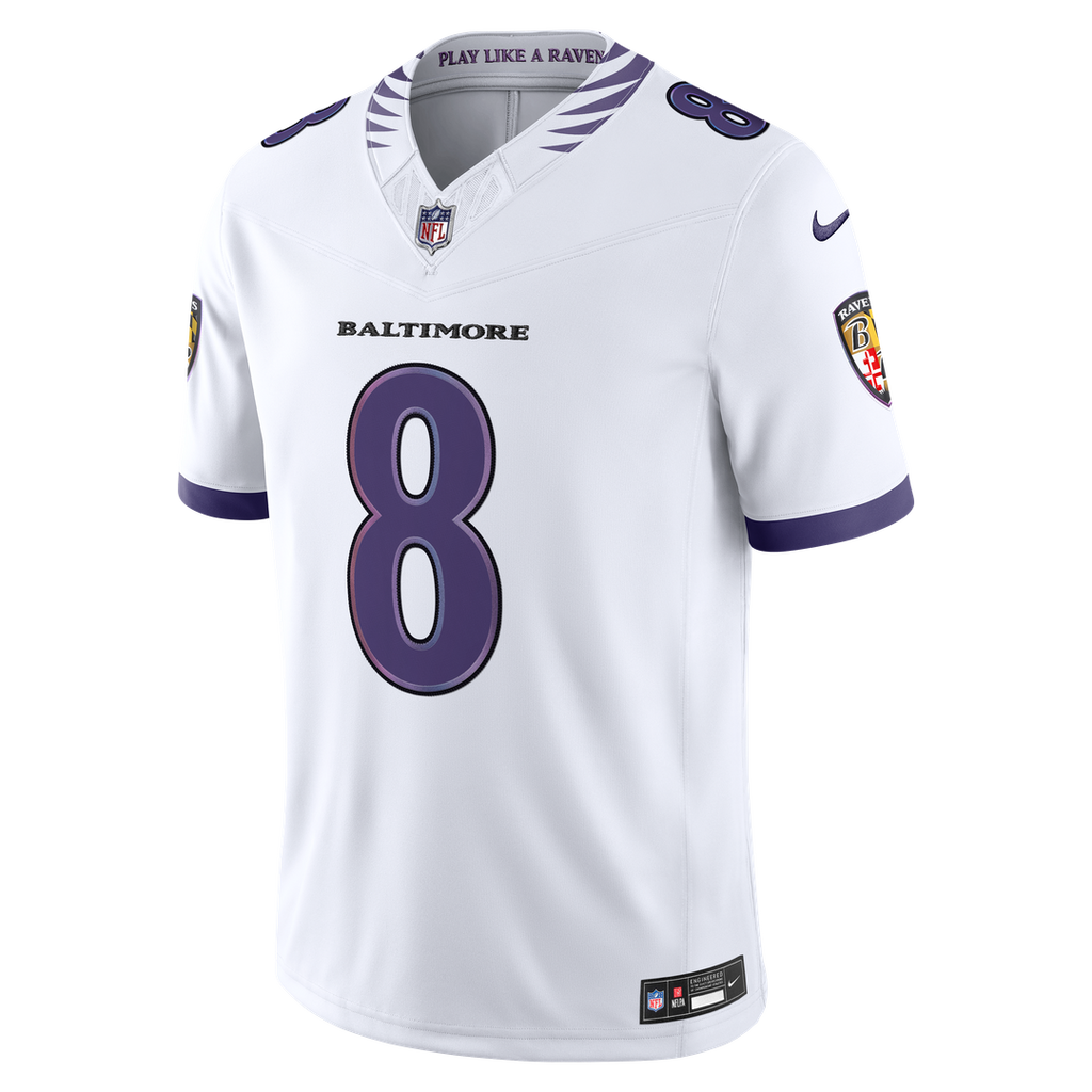 Lamar Jackson Baltimore Ravens Nike Vapor F.U.S.E. Stitched Limited Jersey - White