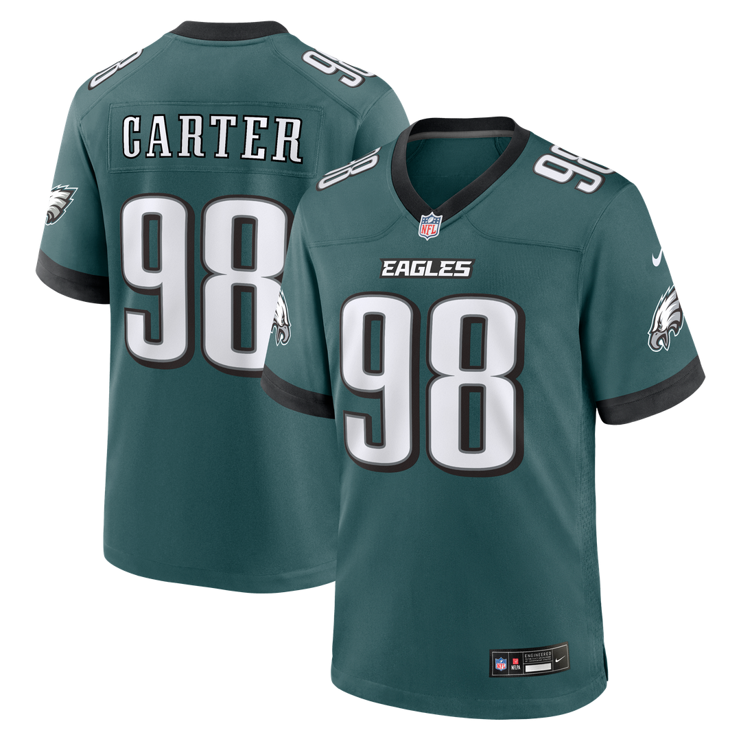 Jalen Carter Philadelphia Eagles Nike Team Game Jersey -  Midnight Green