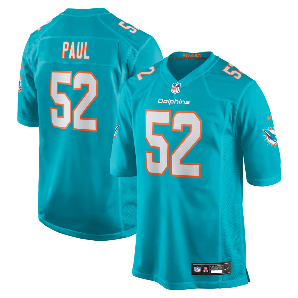 Patrick Paul Miami Dolphins Nike  Game Jersey -  Aqua