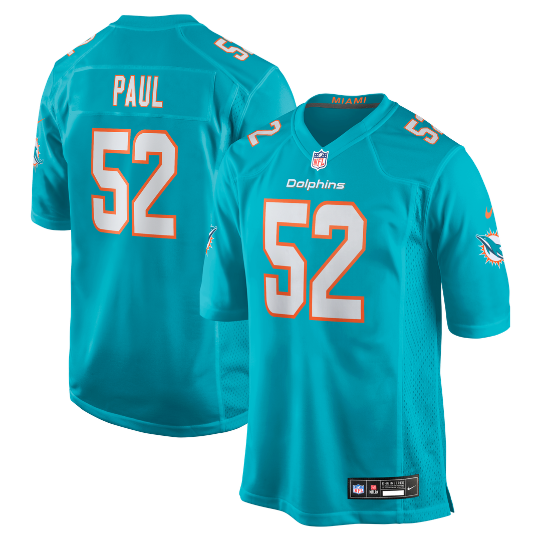 Patrick Paul Miami Dolphins Nike  Game Jersey -  Aqua