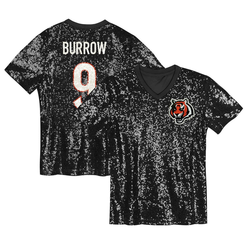 Joe Burrow Cincinnati Bengals Women's Player Name & Number V-Neck Fashion Jersey - Black