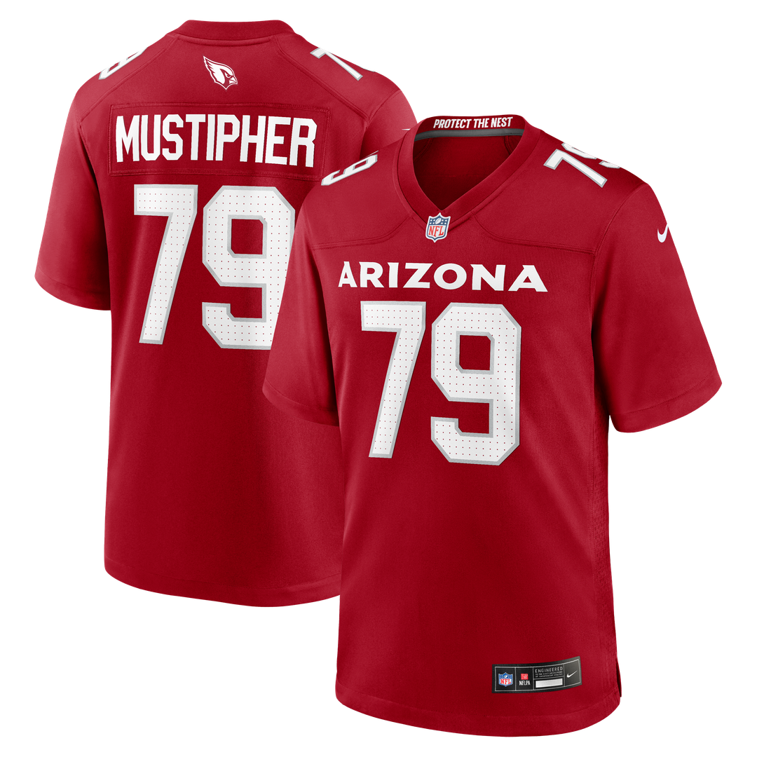 PJ Mustipher Arizona Cardinals Nike Team Game Jersey -  Cardinal