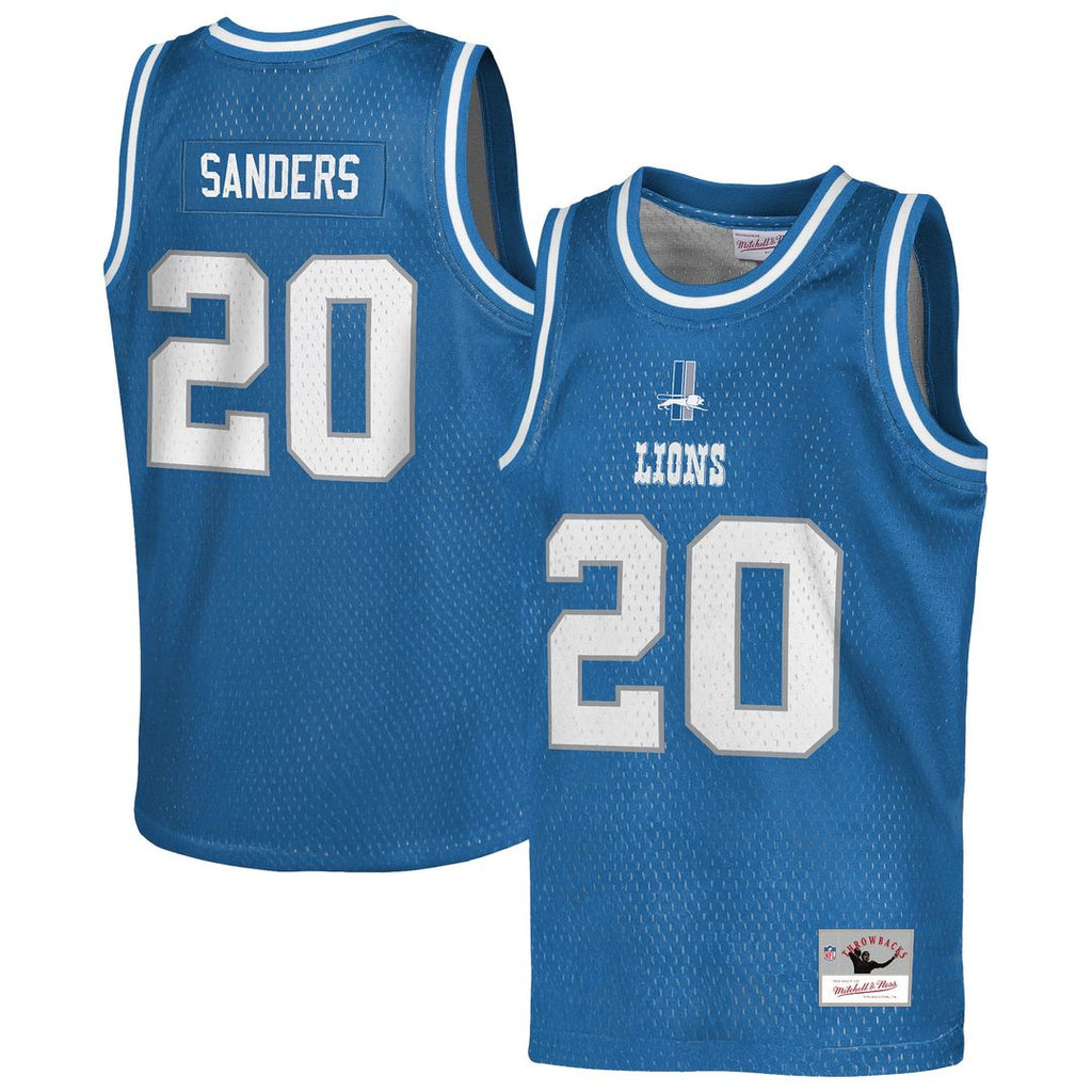 Barry Sanders Detroit Lions Mitchell & Ness Youth Retired Player NFL Basketball Fashion Jersey - Blue