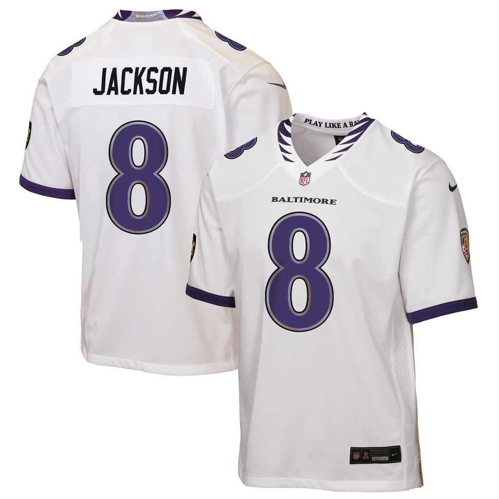 Lamar Jackson Baltimore Ravens Nike Youth Game Jersey - White