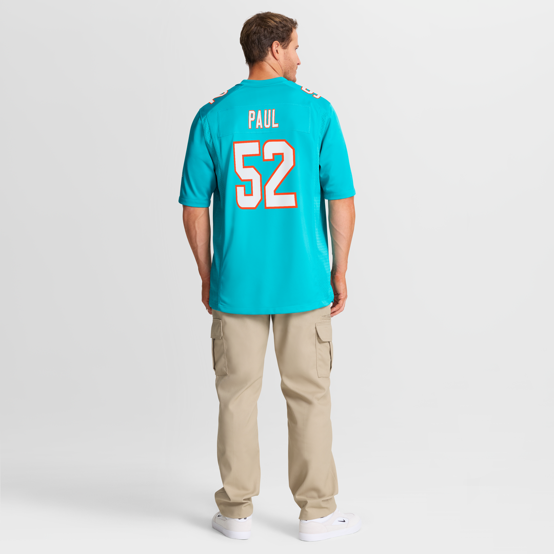 Patrick Paul Miami Dolphins Nike  Game Jersey -  Aqua