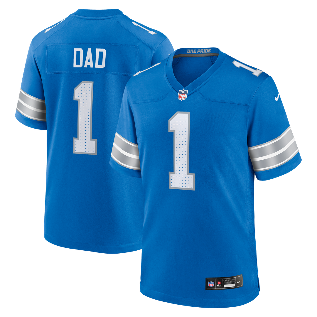 Number 1 Dad Detroit Lions Nike Game Jersey - Blue