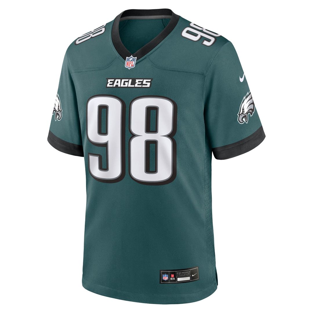 Jalen Carter Philadelphia Eagles Nike Team Game Jersey -  Midnight Green