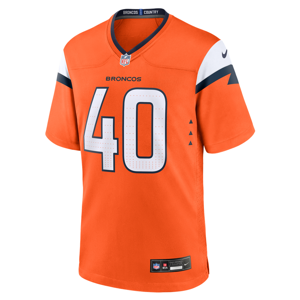 Justin Strnad Denver Broncos Nike Team Game Jersey -  Orange