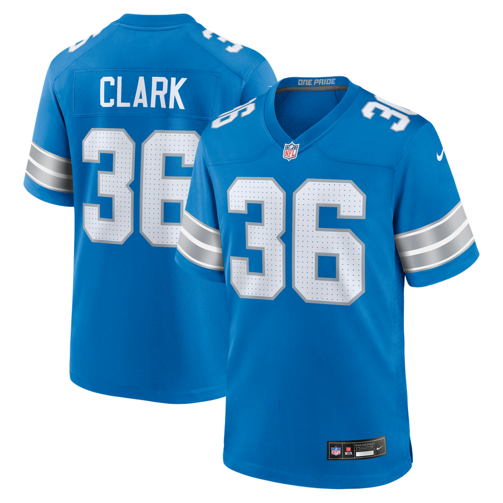 Chuck Clark Detroit Lions Nike Team Game Jersey - Blue