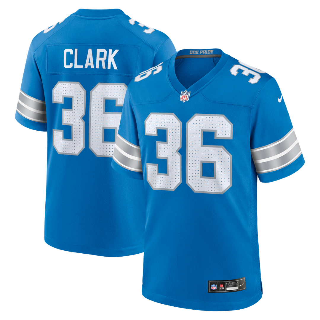 Chuck Clark Detroit Lions Nike Team Game Jersey - Blue