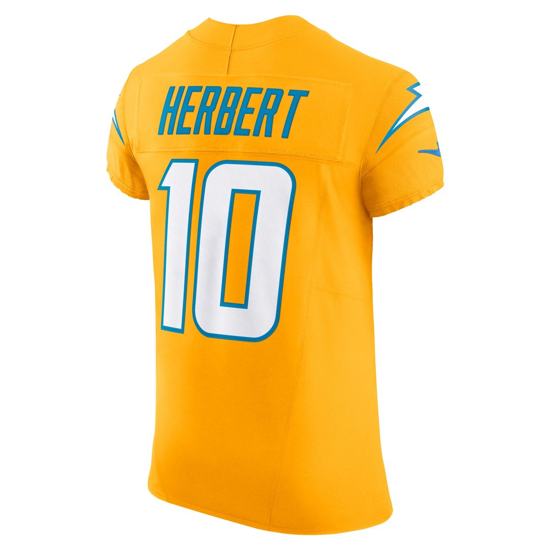 Justin Herbert Los Angeles Chargers Nike Alternate Charger Power Vapor F.U.S.E. Elite Jersey - Gold