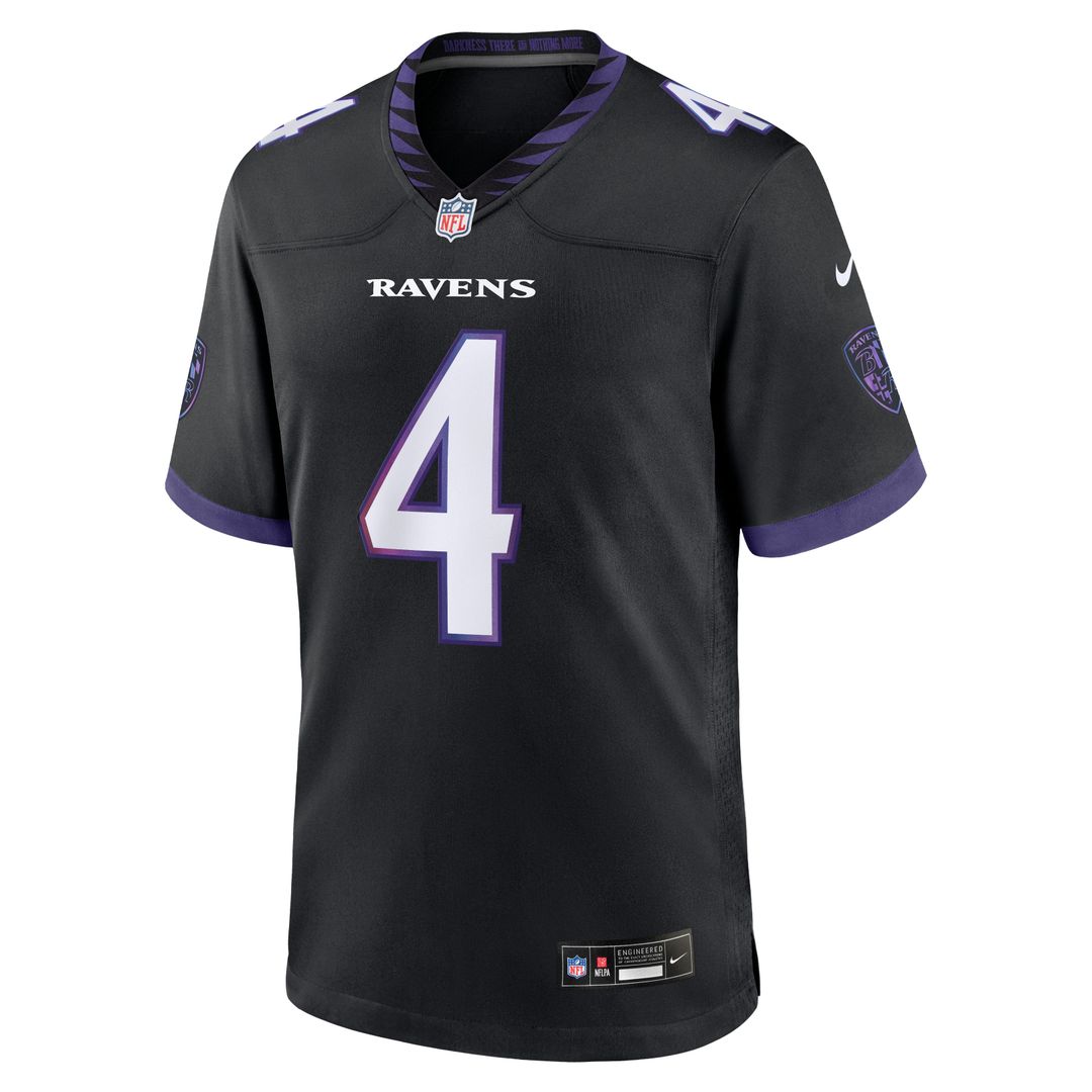 Zay Flowers Baltimore Ravens Nike Alternate Game Jersey - Black