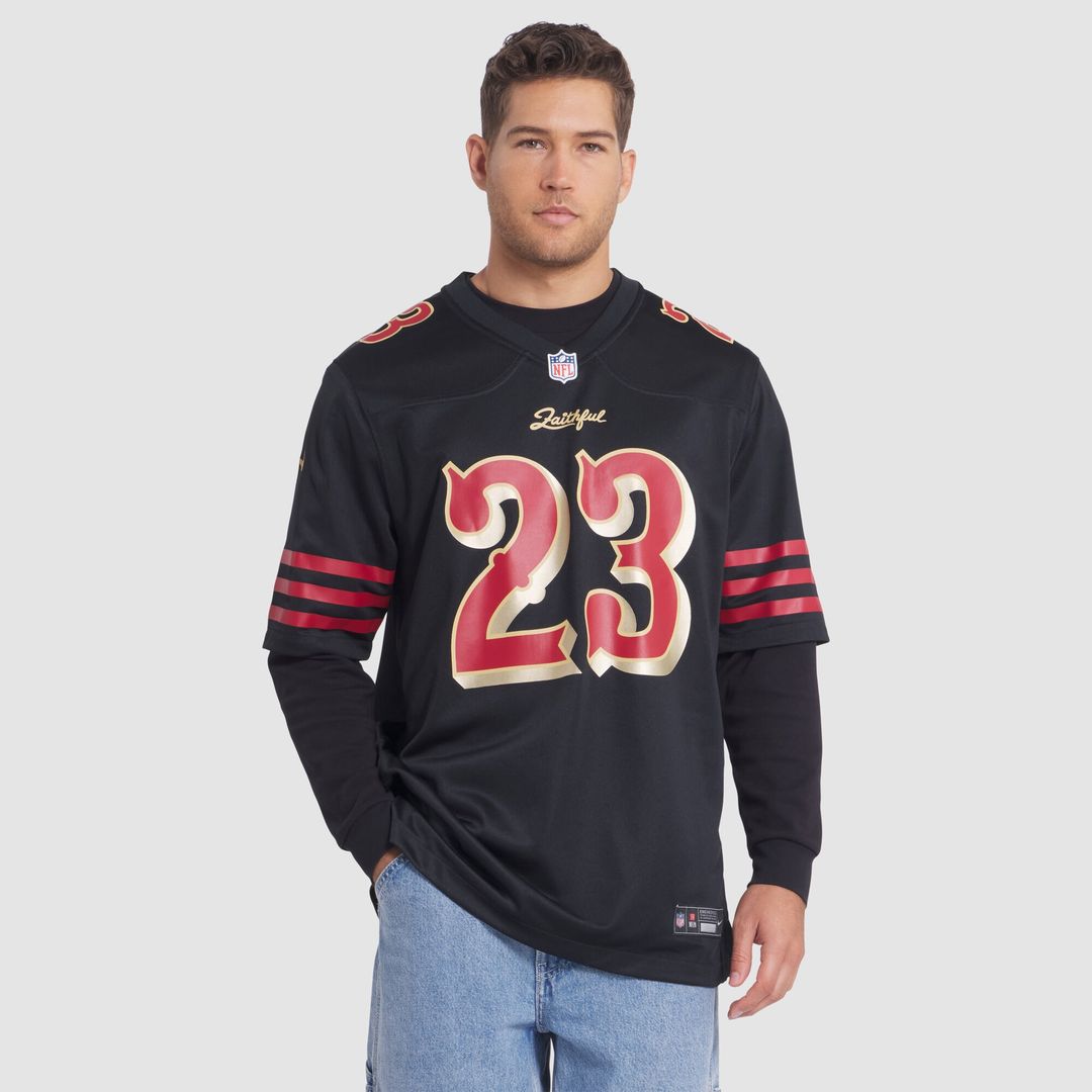 Christian McCaffrey San Francisco 49ers Nike 2025 Rivalries Collection Game Jersey - Black