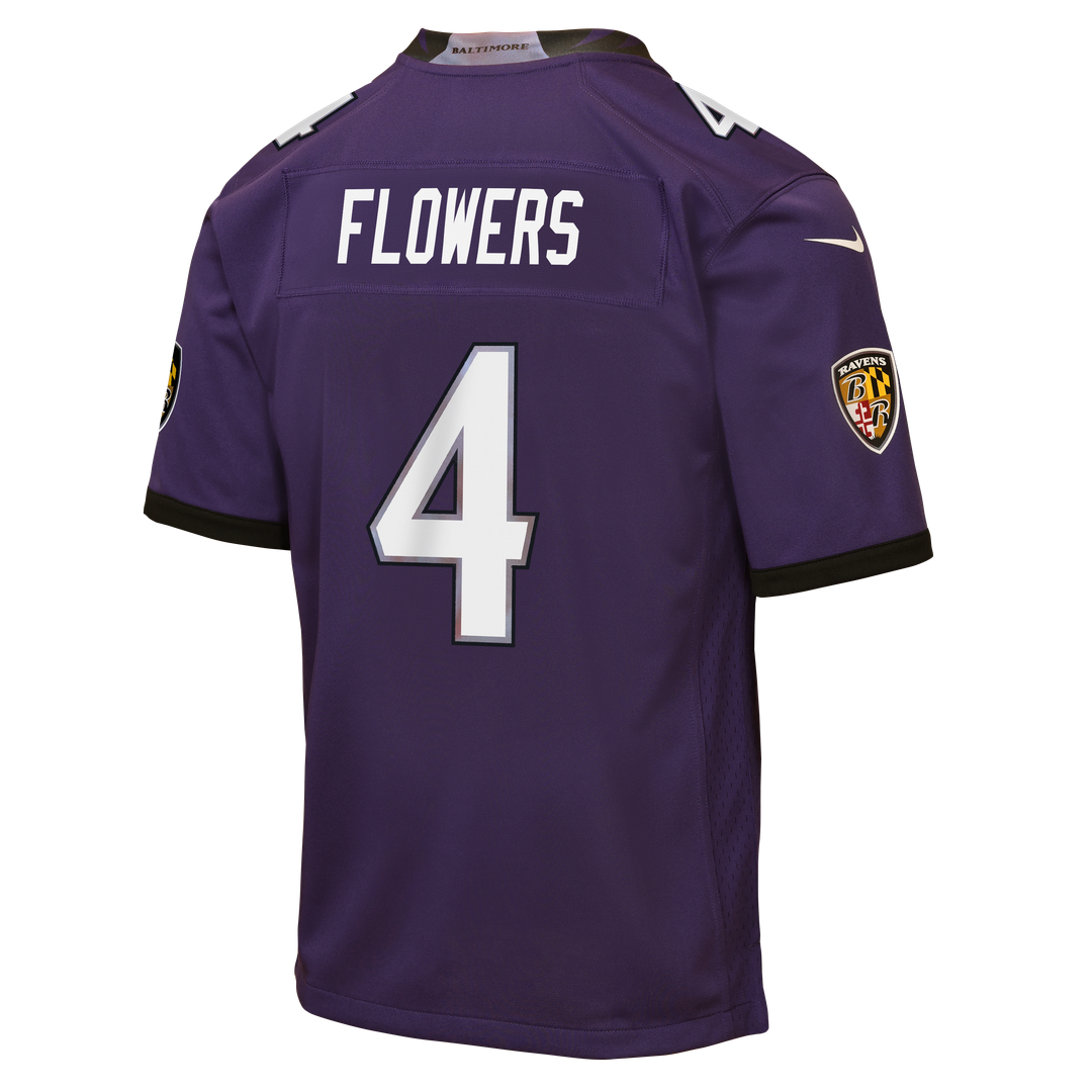Zay Flowers Baltimore Ravens Nike Youth Alternate Game Jersey - Black