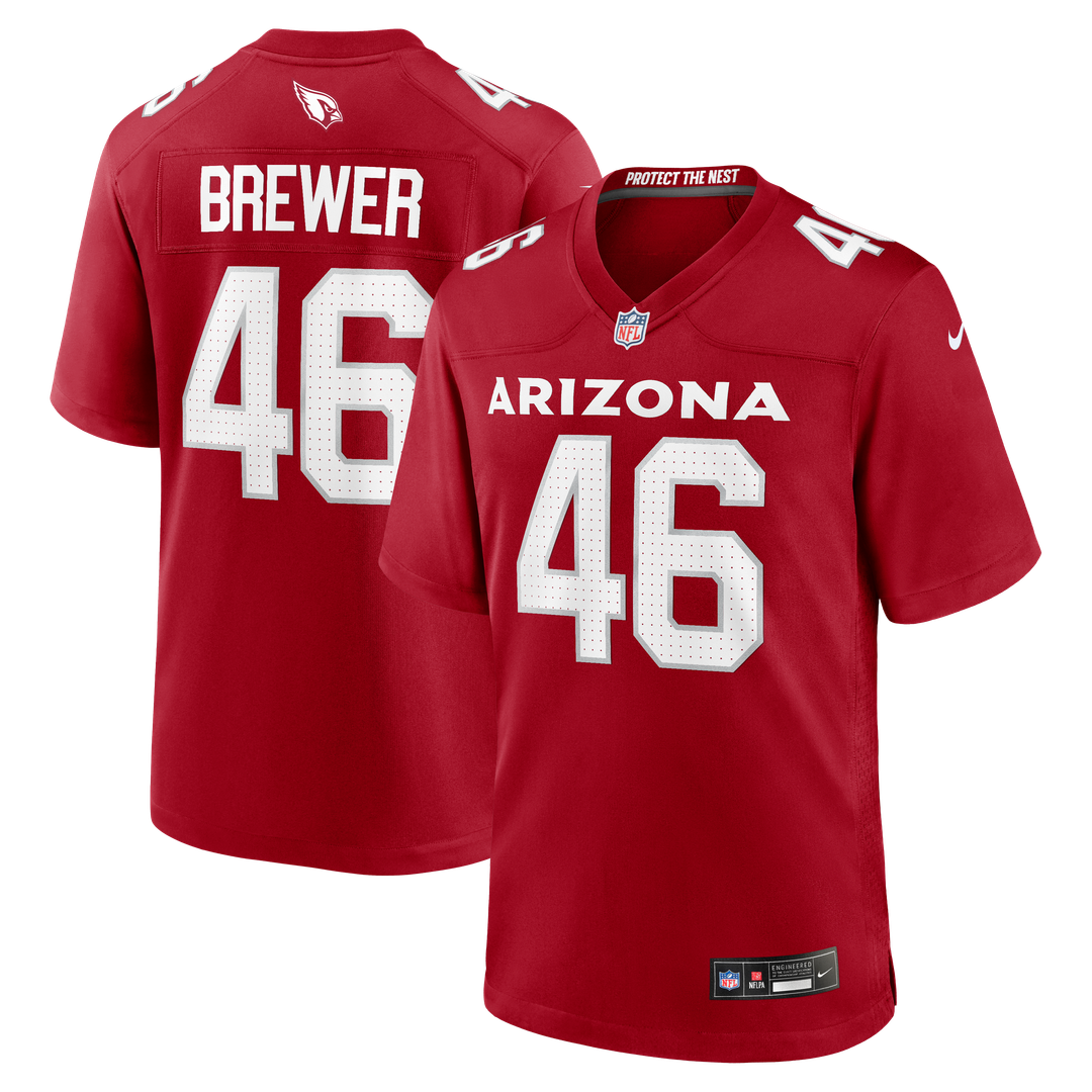 Aaron Brewer Arizona Cardinals Nike Team Game Jersey -  Cardinal