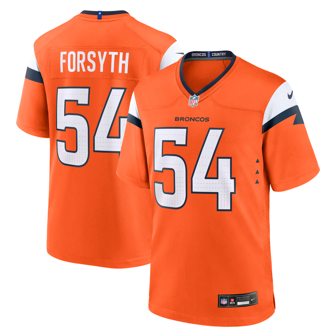 Alex Forsyth Denver Broncos Nike Team Game Jersey -  Orange