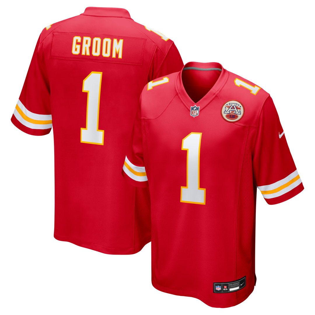 Number 1 Groom Kansas City Chiefs Nike Game Jersey - Red
