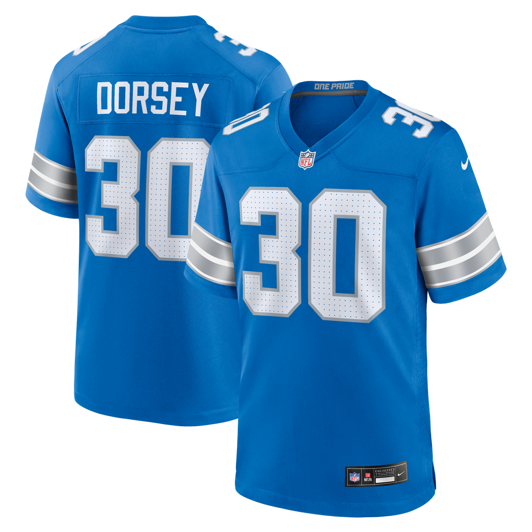 Khalil Dorsey Detroit Lions Nike Team Game Jersey -  Blue