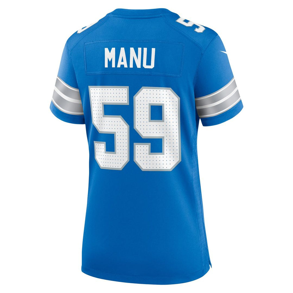 Giovanni Manu Detroit Lions Nike Women's Team Game Jersey -  Blue
