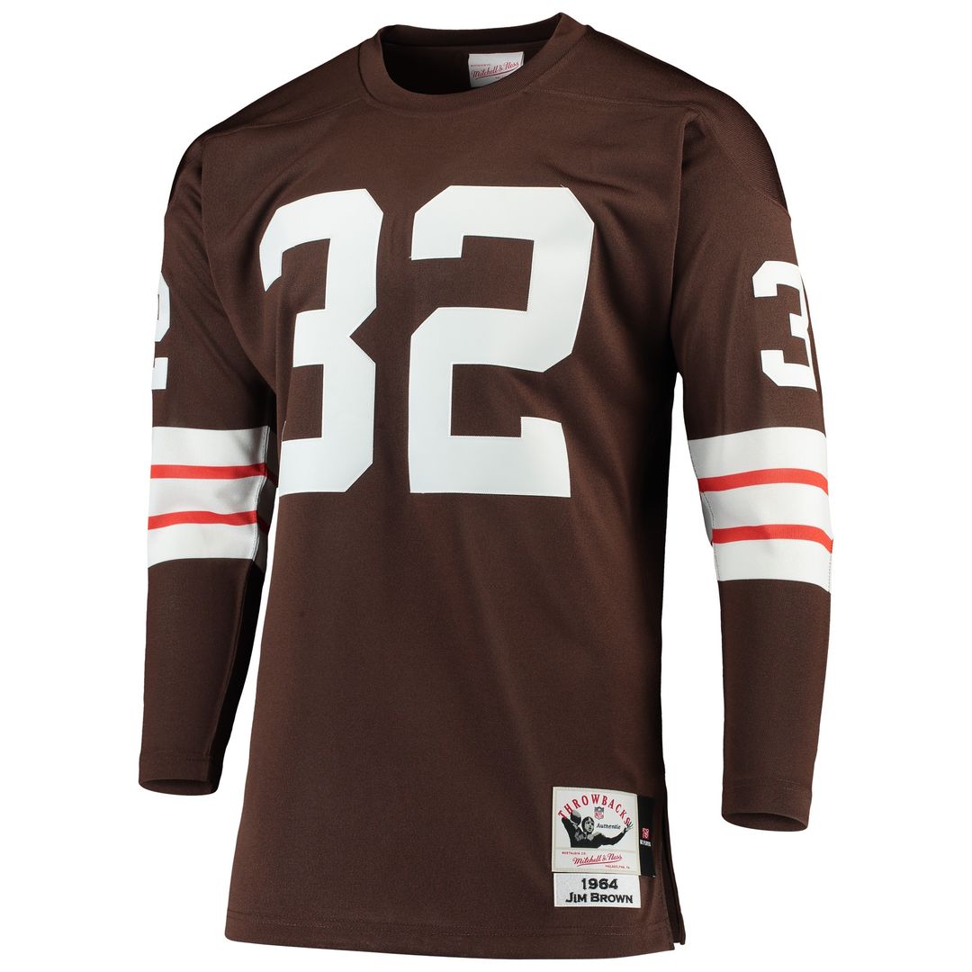 Jim Brown Cleveland Browns 1964 Mitchell & Ness Authentic Throwback Retired Player Jersey - Brown
