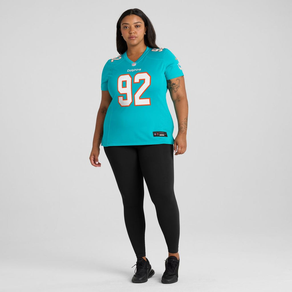 Zach Sieler Miami Dolphins Nike Women's Game Jersey - Aqua
