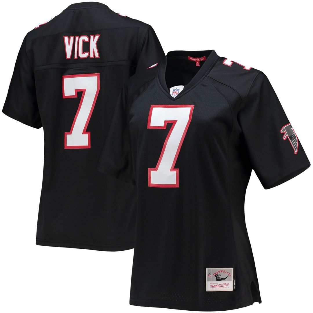 Michael Vick Atlanta Falcons Mitchell & Ness Women's Legacy Replica Player Jersey - Black