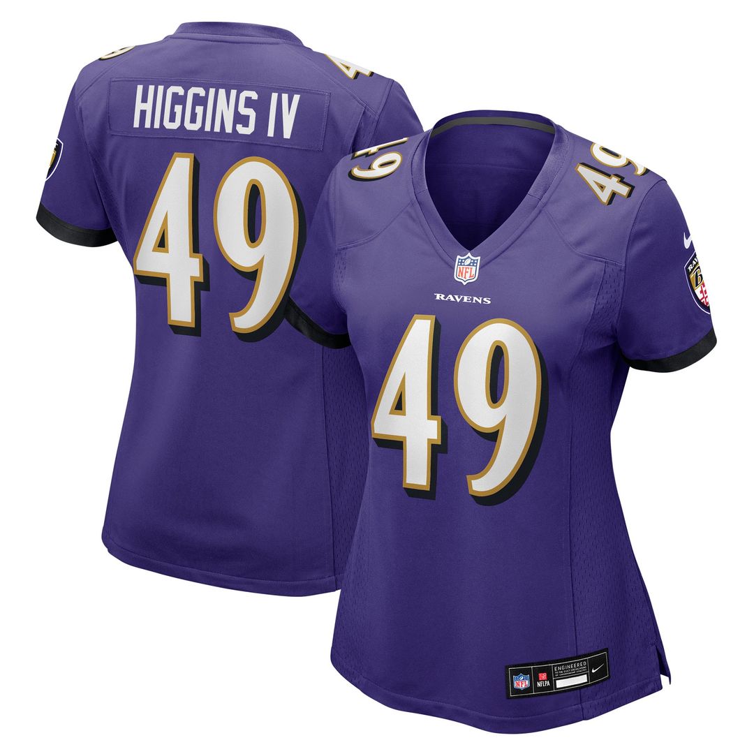 Jay Higgins IV Baltimore Ravens Nike Women's Team Game Jersey -  Purple