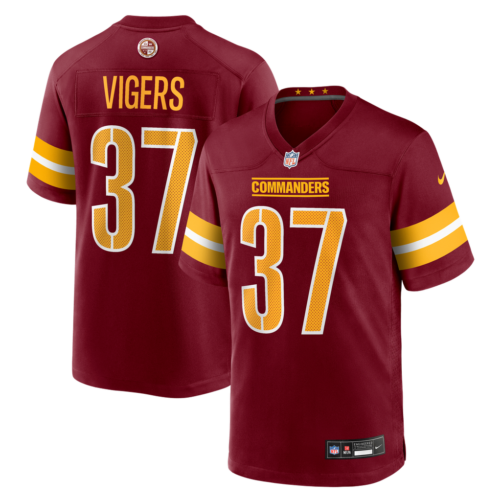 Car'lin Vigers Washington Commanders Nike Team Game Jersey -  Burgundy