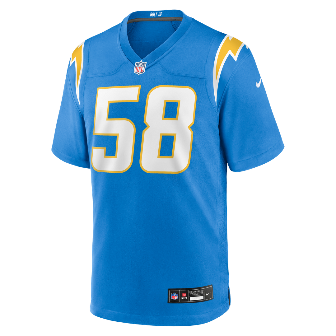 Marlowe Wax Los Angeles Chargers Nike Team Game Jersey -  Powder Blue