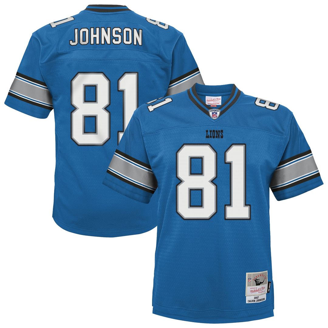 Calvin Johnson Detroit Lions Mitchell & Ness Youth Legacy Replica Jersey - Blue