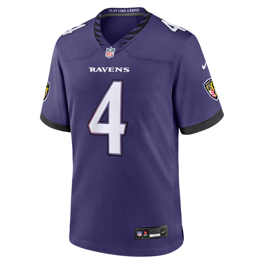 Zay Flowers Baltimore Ravens Nike Team Game Jersey - Purple