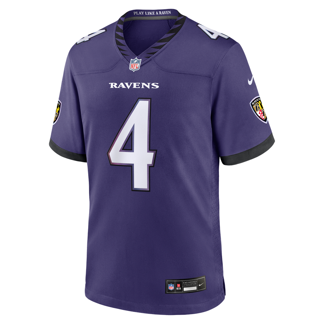Zay Flowers Baltimore Ravens Nike Team Game Jersey - Purple