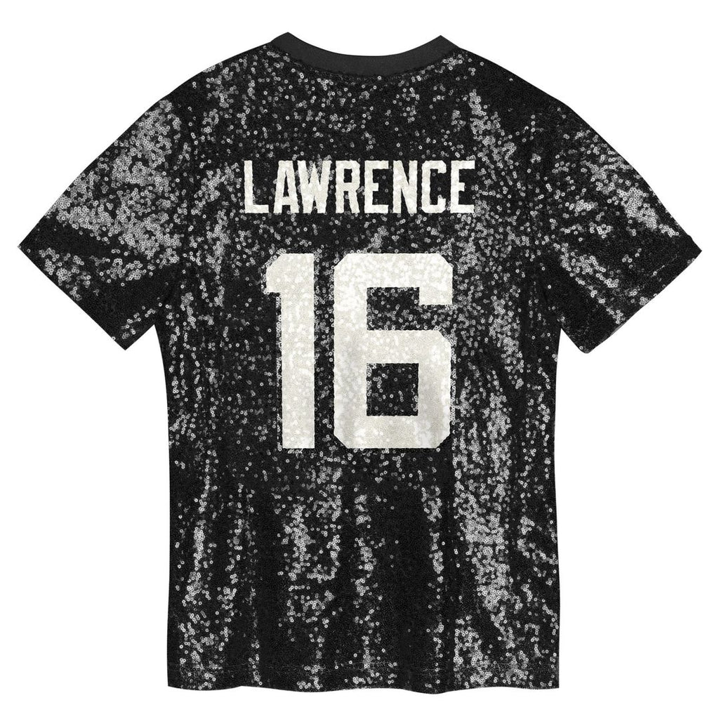 Trevor Lawrence Jacksonville Jaguars Girls Youth Sequin V-Neck Fashion Jersey - Black