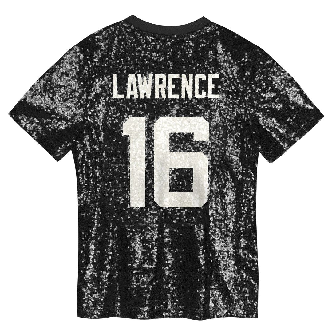 Trevor Lawrence Jacksonville Jaguars Girls Youth Sequin V-Neck Fashion Jersey - Black