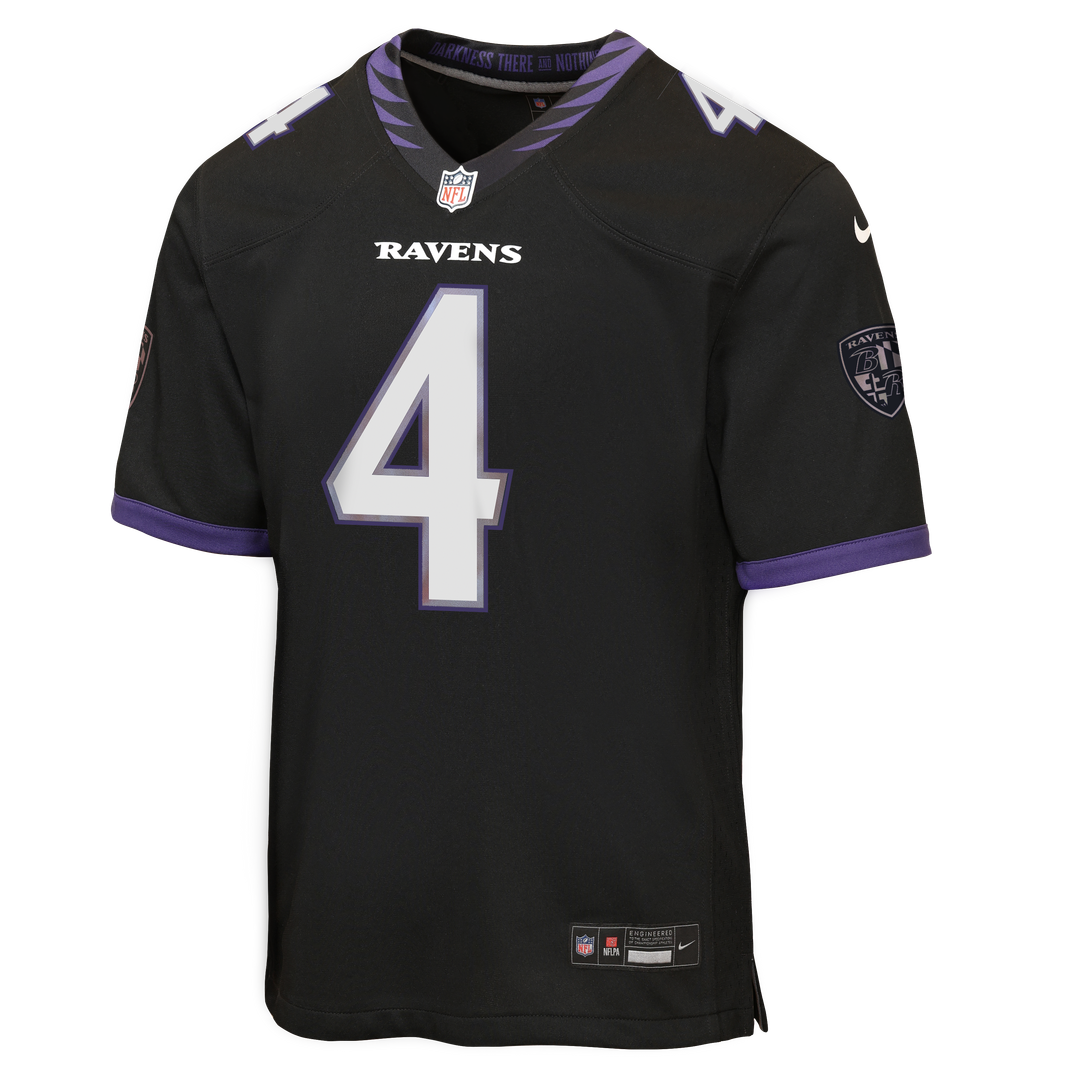 Zay Flowers Baltimore Ravens Nike Youth Alternate Game Jersey - Black