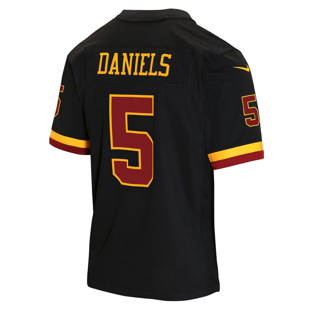 Jayden Daniels Washington Commanders Nike Youth Hail Raiser Alternate Game Jersey - Black