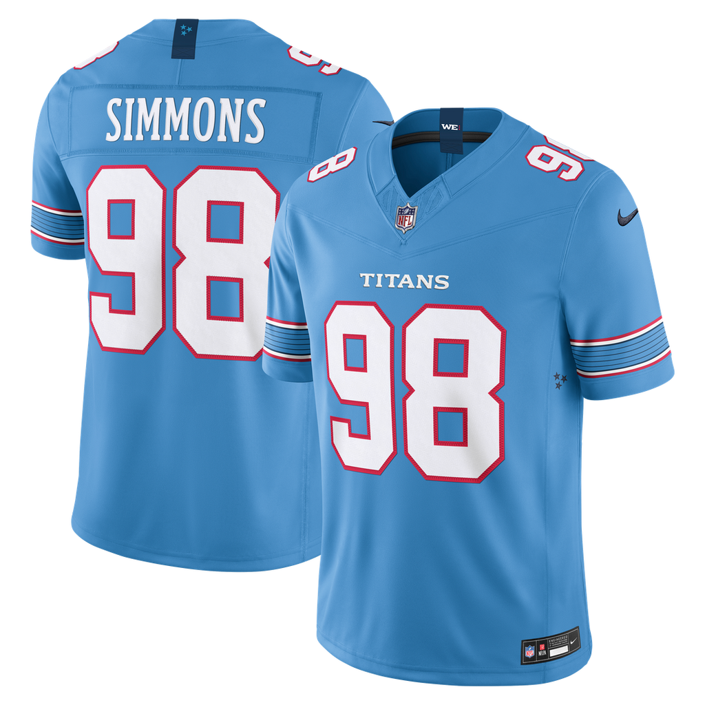 Jeffery Simmons Tennessee Titans Nike Vapor F.U.S.E. Sewn Down Limited Jersey - Light Blue