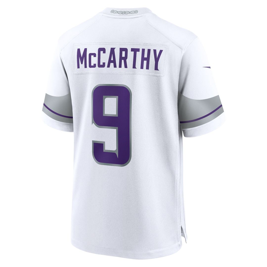 J.J. McCarthy Minnesota Vikings Nike Youth Game Jersey - White