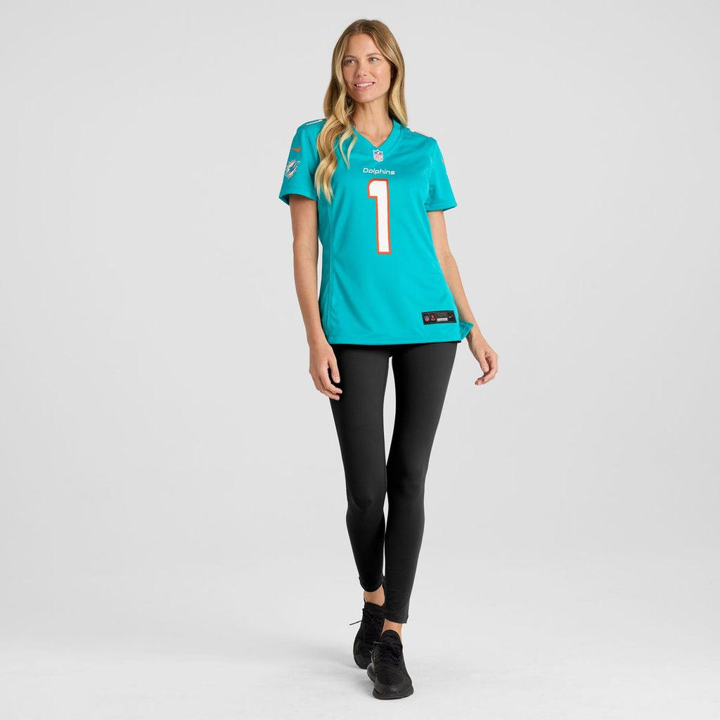 Number 1 Mom Miami Dolphins Nike Women's Game Jersey - Aqua