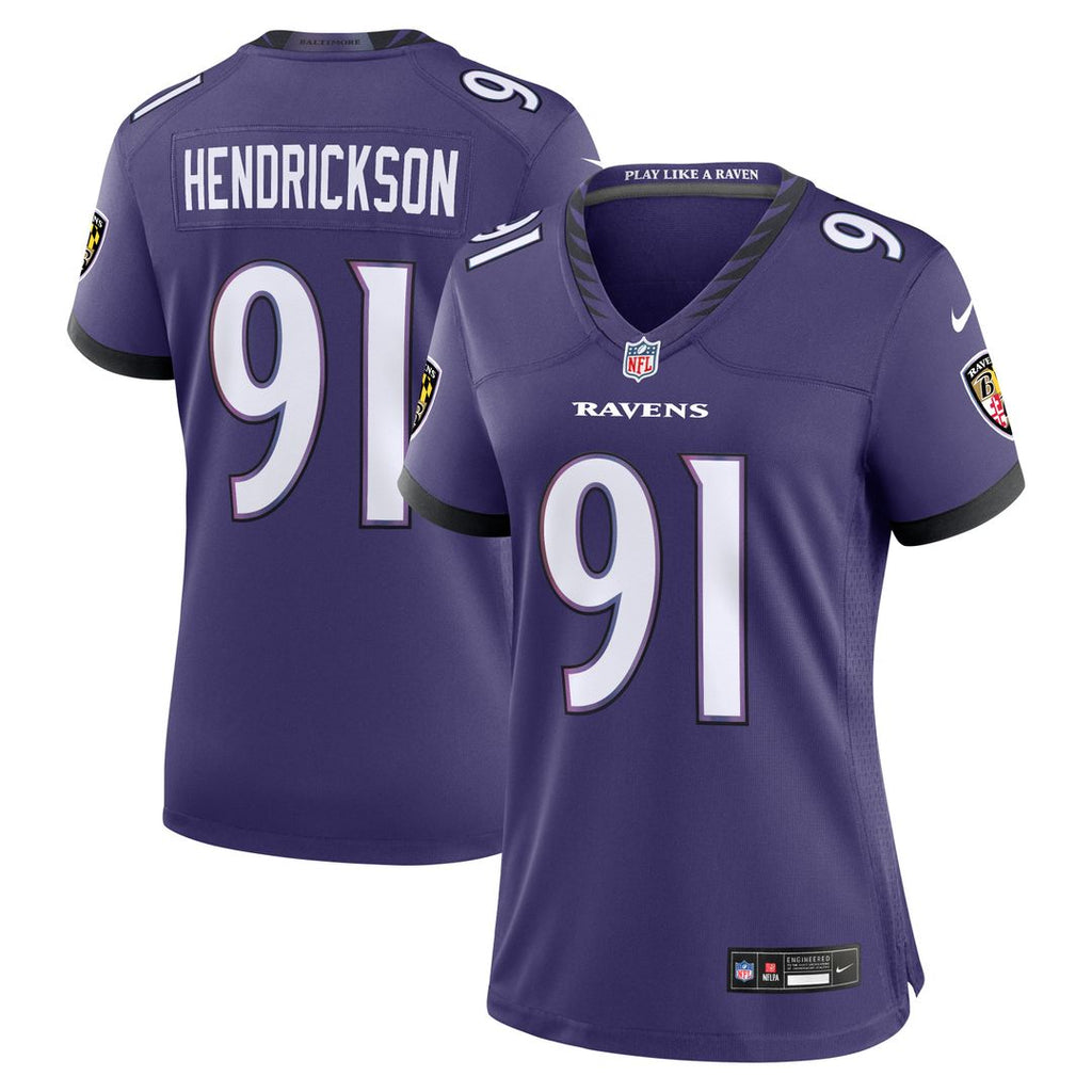 Trey Hendrickson Baltimore Ravens Nike Women's Team Game Jersey - Purple