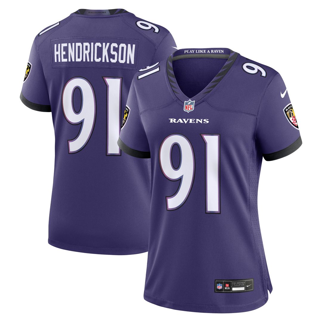 Trey Hendrickson Baltimore Ravens Nike Women's Team Game Jersey - Purple