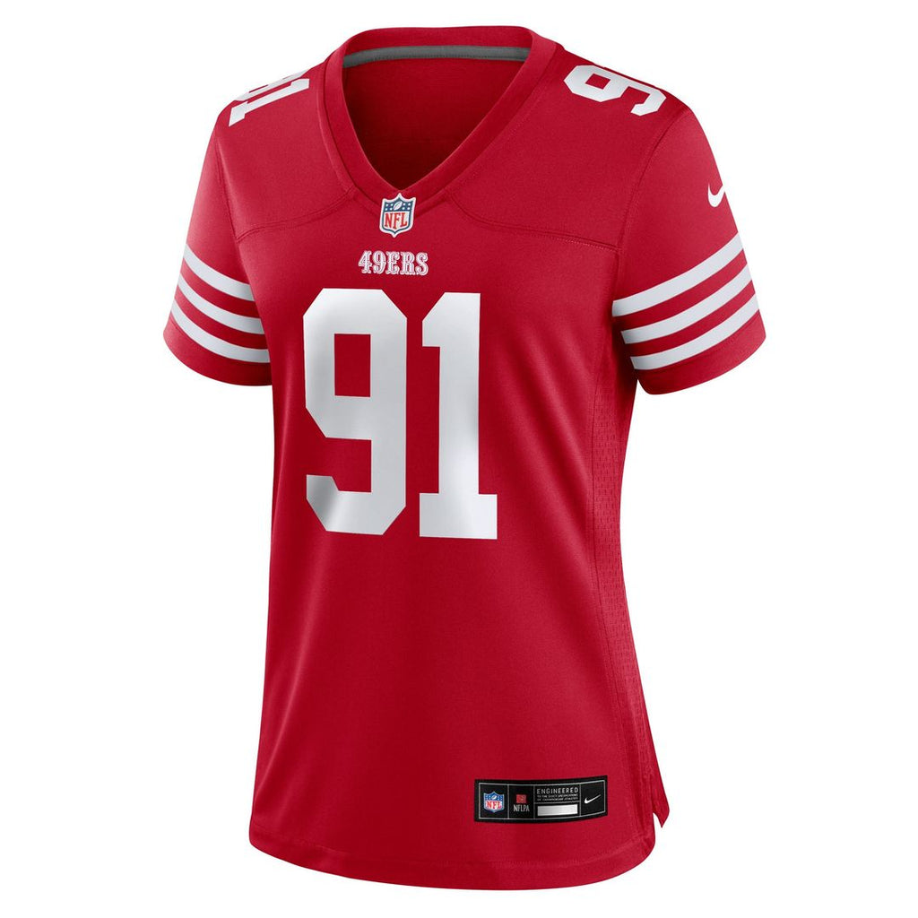 Sam Okuayinonu San Francisco 49ers Nike Women's Team Game Jersey -  Scarlet