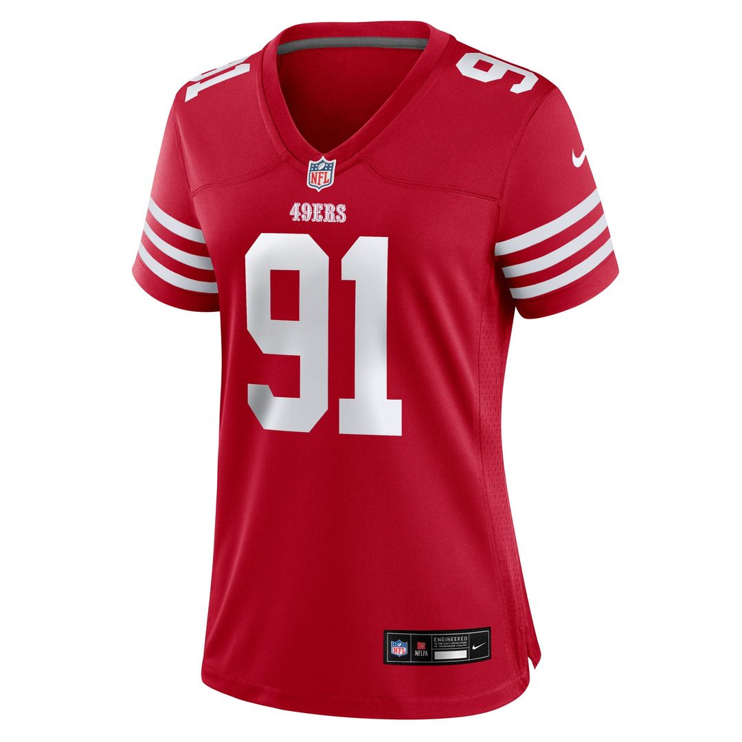 Sam Okuayinonu San Francisco 49ers Nike Women's Team Game Jersey -  Scarlet