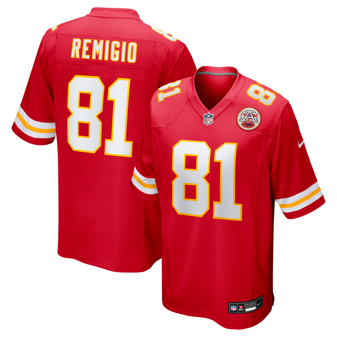 Nikko Remigio Kansas City Chiefs Nike Team Game Jersey -  Red