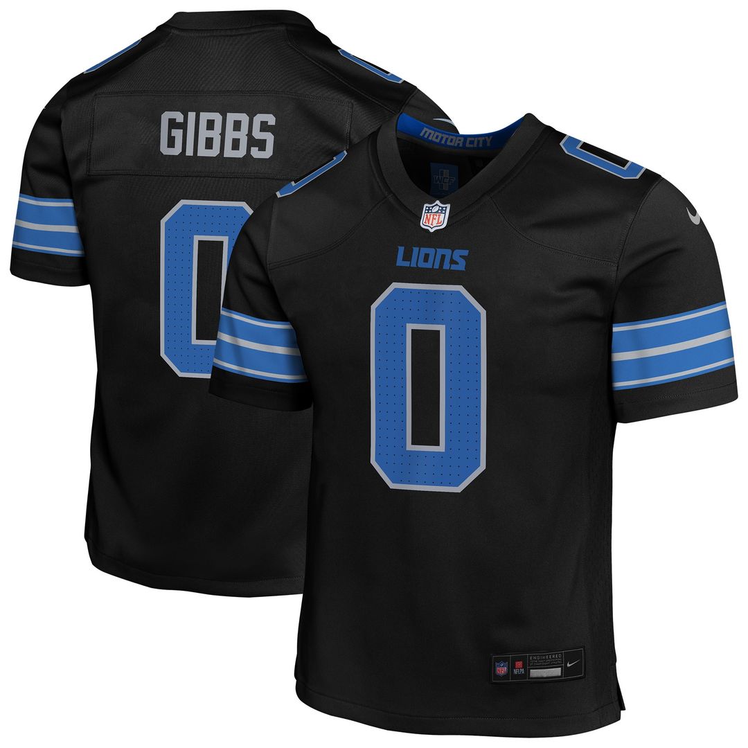 Jahmyr Gibbs Detroit Lions Nike Youth Game Jersey - Black